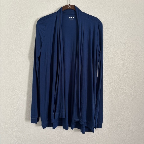 NWT Three Dots Women's Size Small Blue Open Front Cardigan Sweater - Picture 1 of 5
